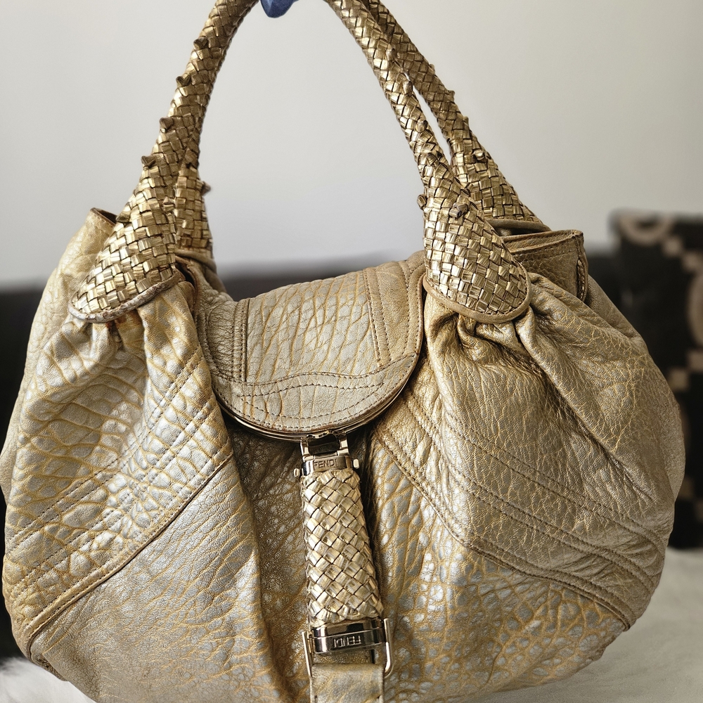 Fendi Metallic Gold Hobo Bag